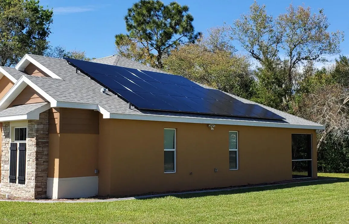 All-black solar panel installation on a Nature Coast home by May Electric Solar